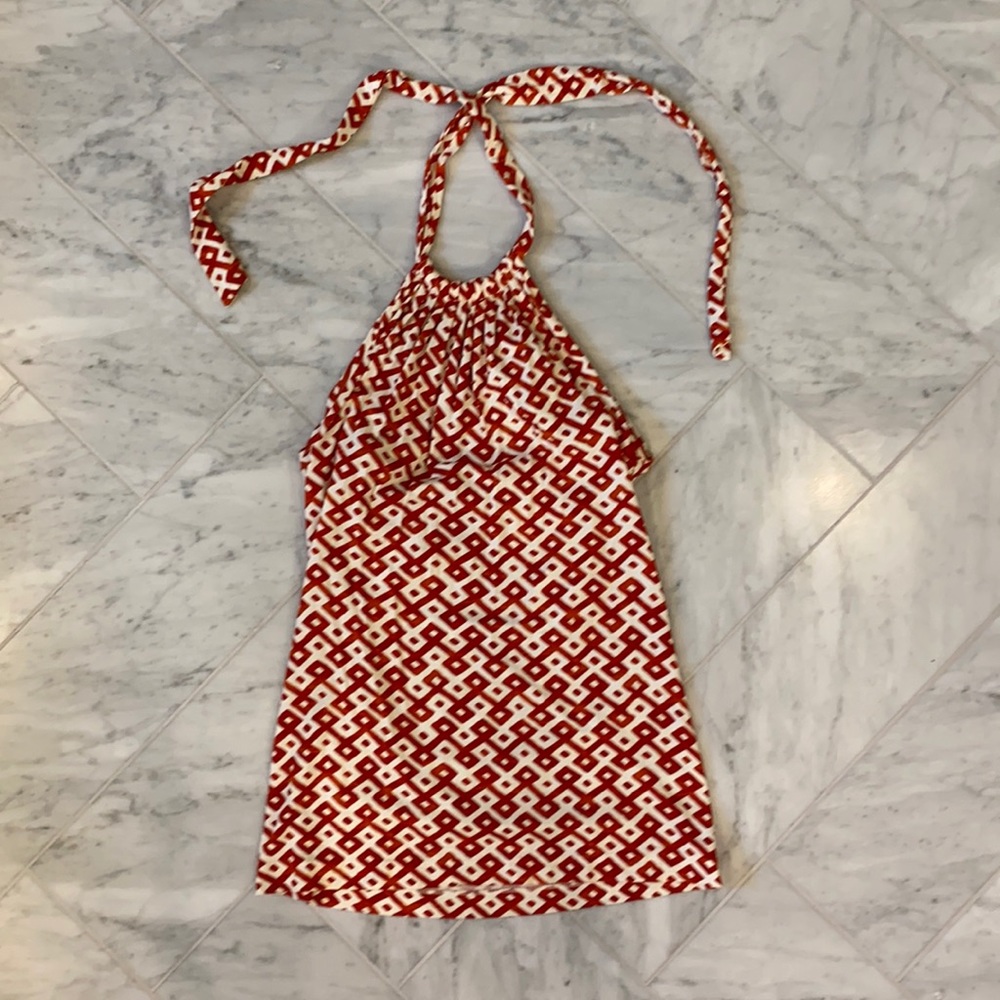 Red and white halter top